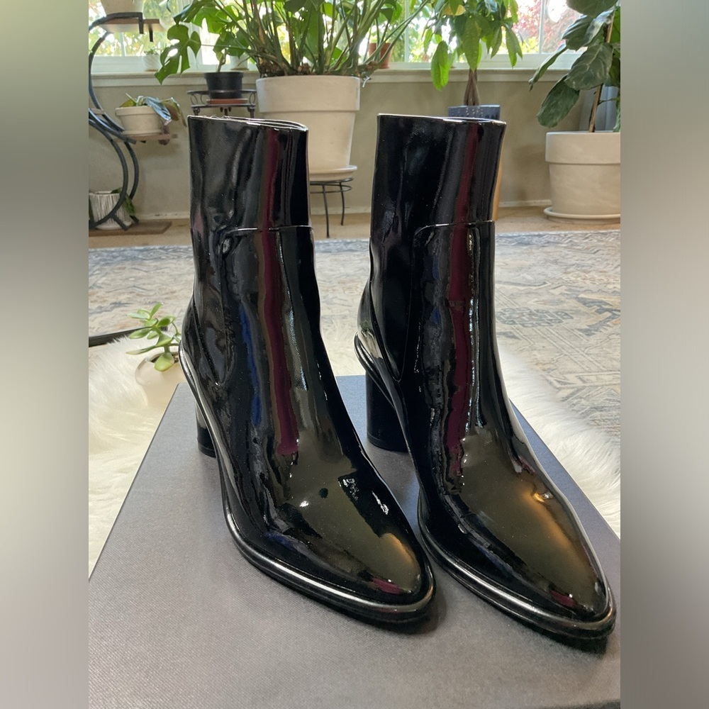 rag & bone Glossy Black Ankle Booties